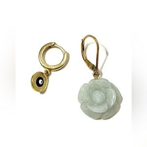 2 Mismatched Gold Plated Sterling Silver Earrings